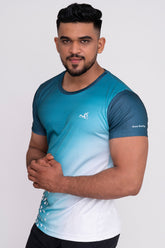 Gradient Round Neck T-Shirt Mint Green